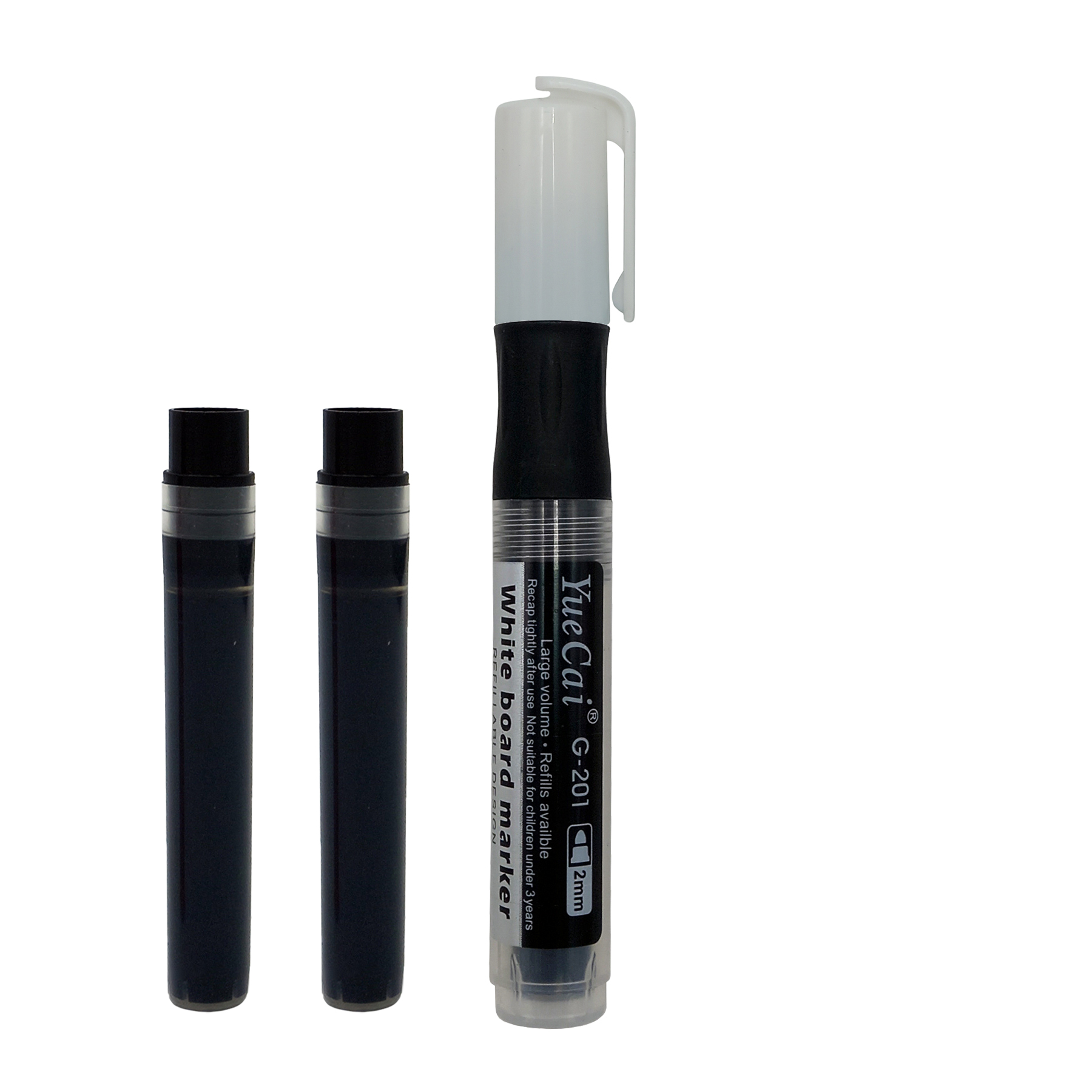 ماژیک وایت برد یوکای مدل Refillable کد G-201 به همراه 2 کارتریج یدک