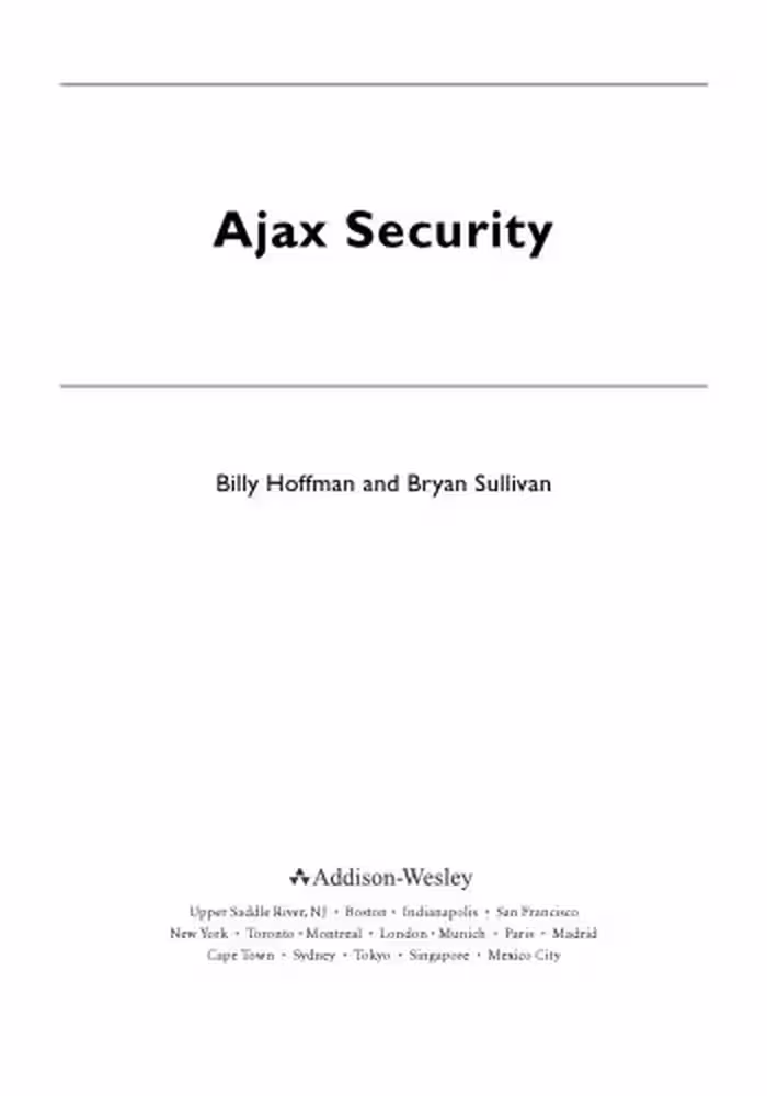 خرید و دانلود نسخه کامل کتاب Ajax security