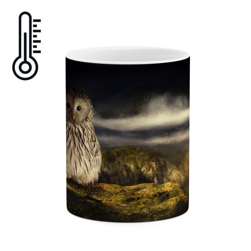 ماگ حرارتی کاکتی طرح جغد مدل mgh17374