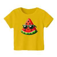 تی شرت آستین کوتاه بچگانه مدل هندوانه یلدایی کد 41 رنگ زرد