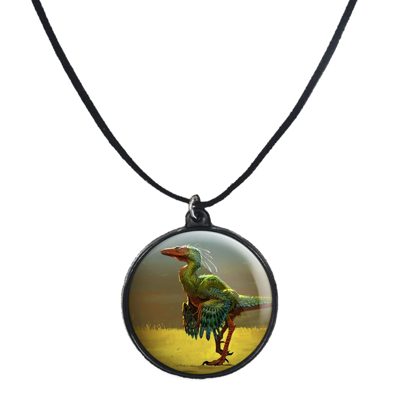 گردنبند پرمانه طرح دایناسور ها کد pmb.23376 مدل دو طرفه