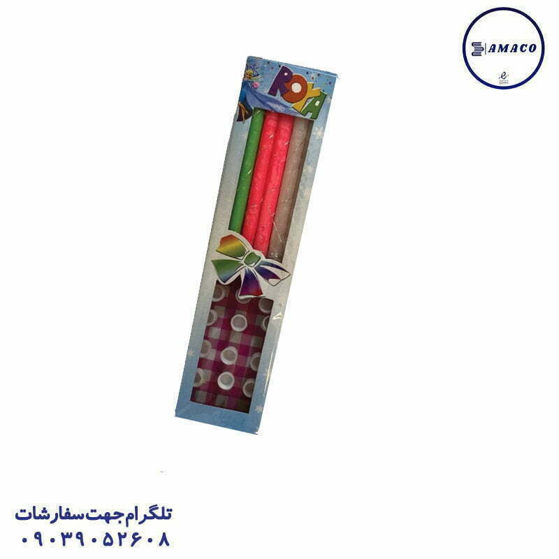 شمع تولد پایه دار 12 عددی زری دار تولد