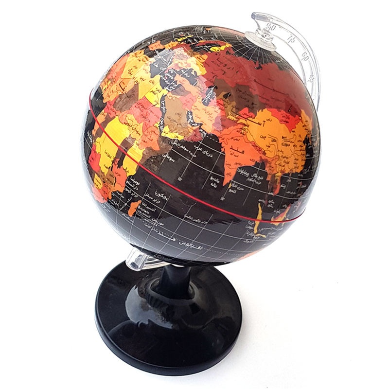 کره جغرافیایی سایز 14 پایه کلاسیک مشکی فارسی ایده