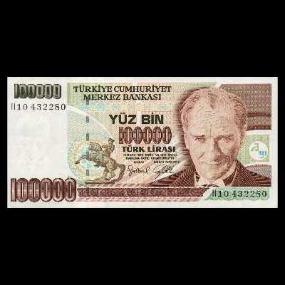 اسکناس تزئینی طرح کشور ترکیه مدل 100.000 لیره UNC