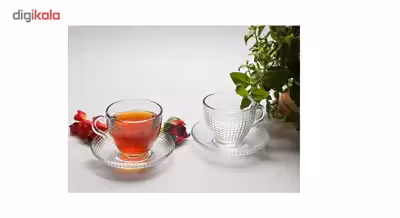 فنجان و نعلبکی بلور کاوه مدل Venice بسته 6 عددی