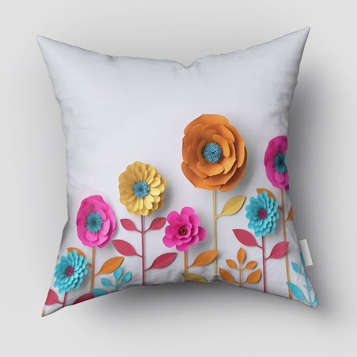 کوسن گل های رنگارنگ فانتزی PK-2815a