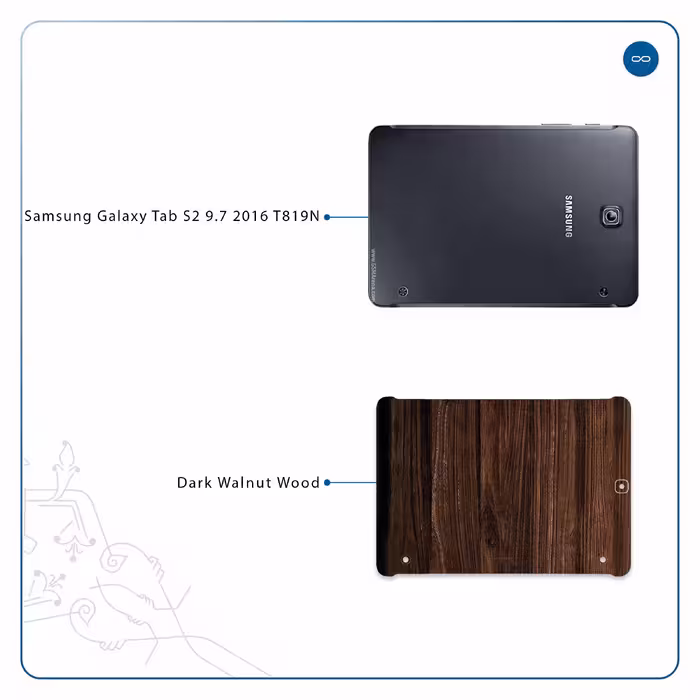 برچسب پوششی ماهوت مدل Dark Walnut Wood مناسب برای تبلت سامسونگ Galaxy Tab S2 9.7 2016 T819N