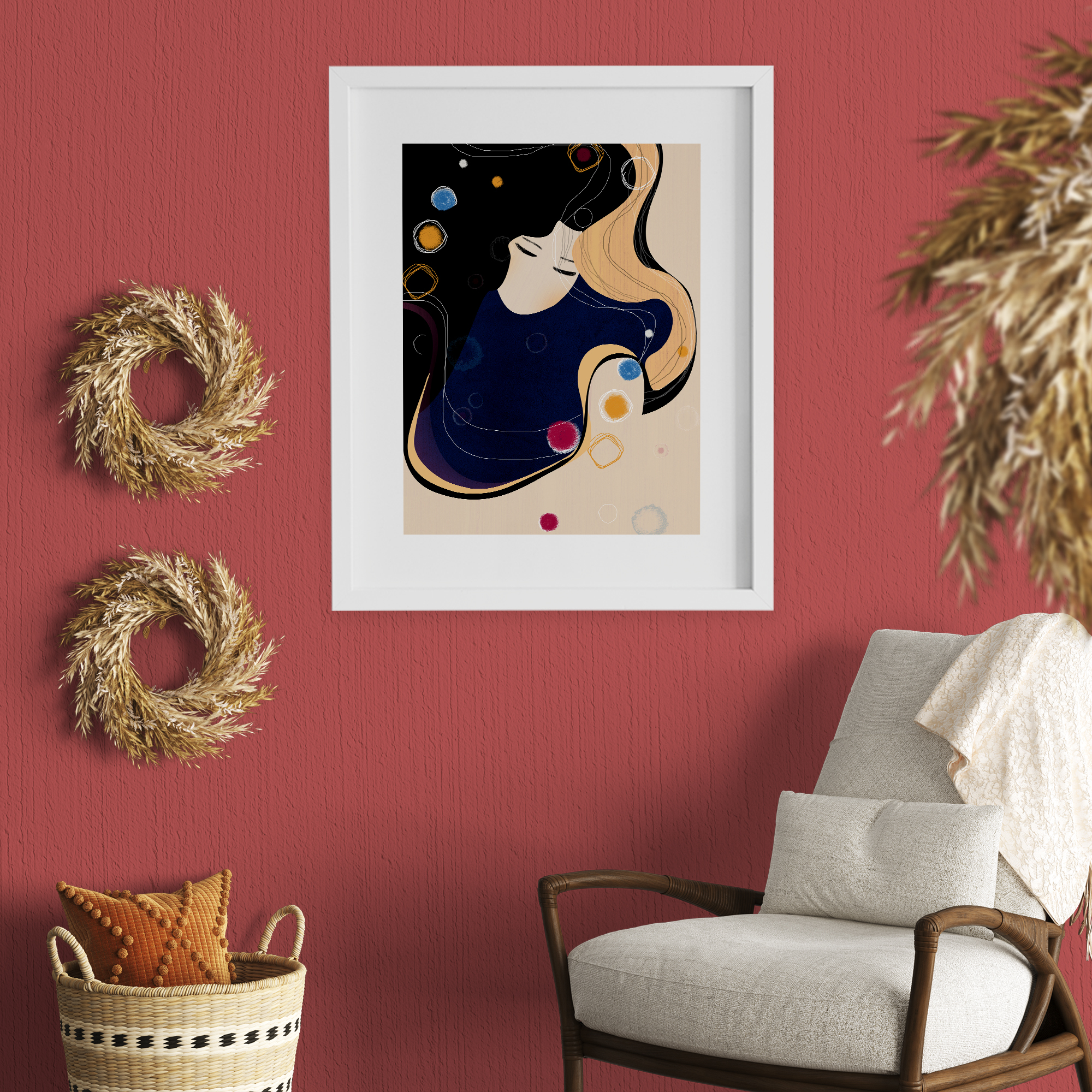 تابلو مدل دکوراتیو کوبیسم طرح چهره کد 989