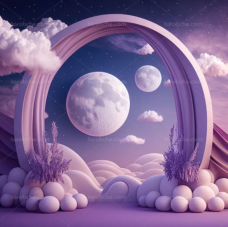 بک دراپ عکاسی عروس بنفش | گرافیک با طعم تربچه