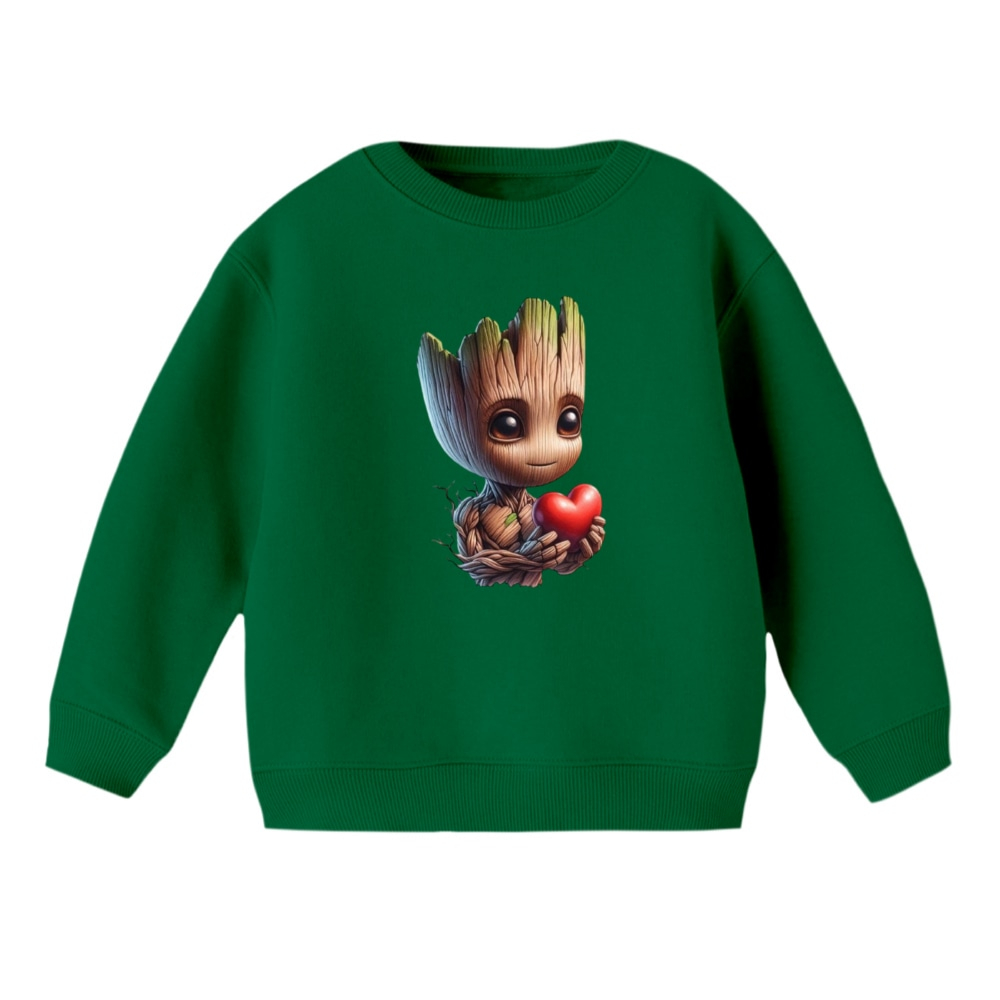 سویشرت بچگانه مدل گروت و قلب رنگ سبز