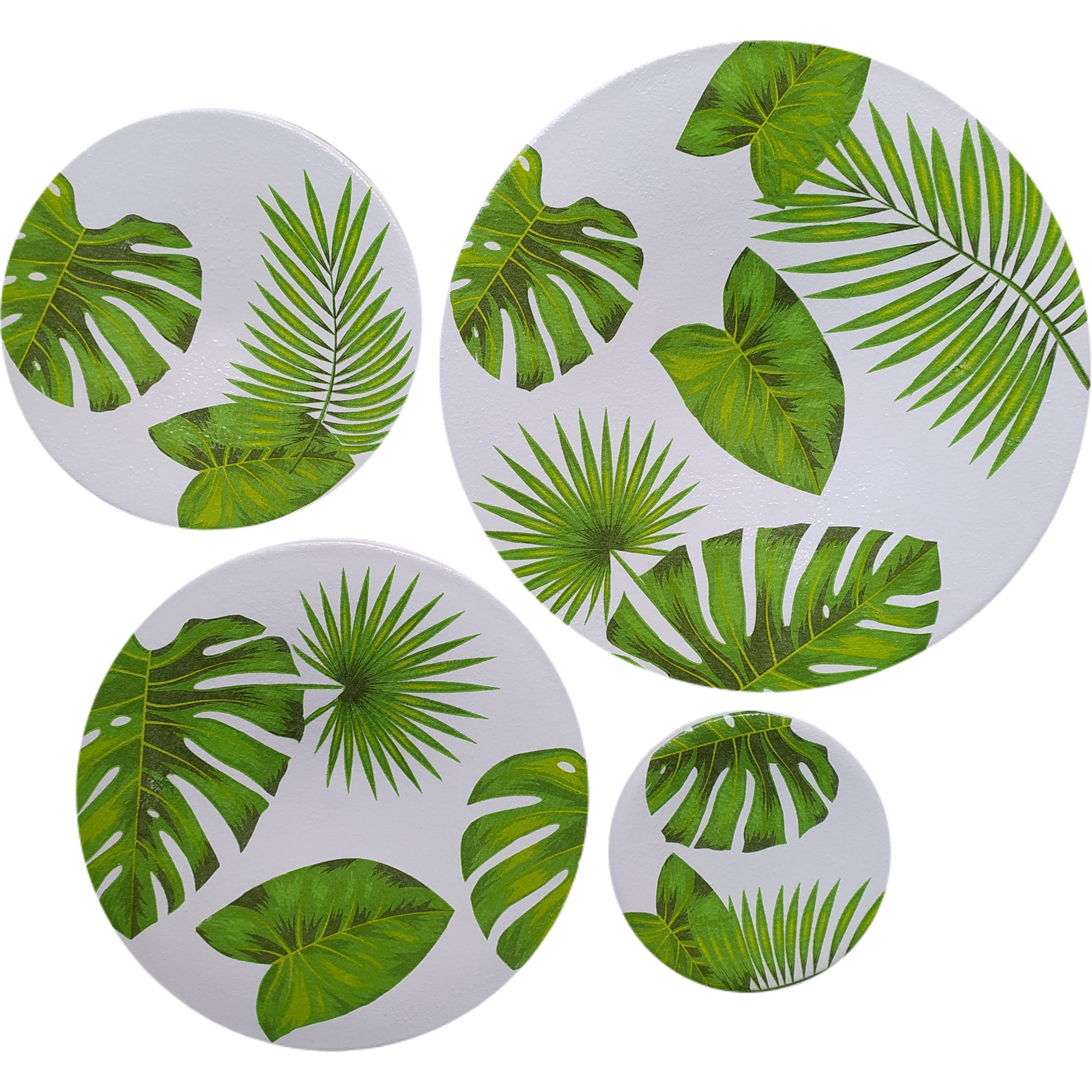 بشقاب دیوارکوب سفالی مدل برگ مجموعه 4 عددی