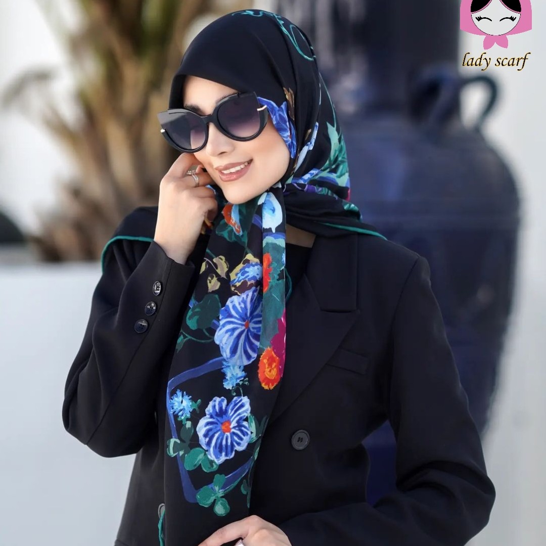 روسری حریر ایتالیایی مشکی