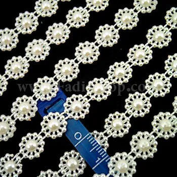 نگین مرواریدی متری کرم طاقه ای