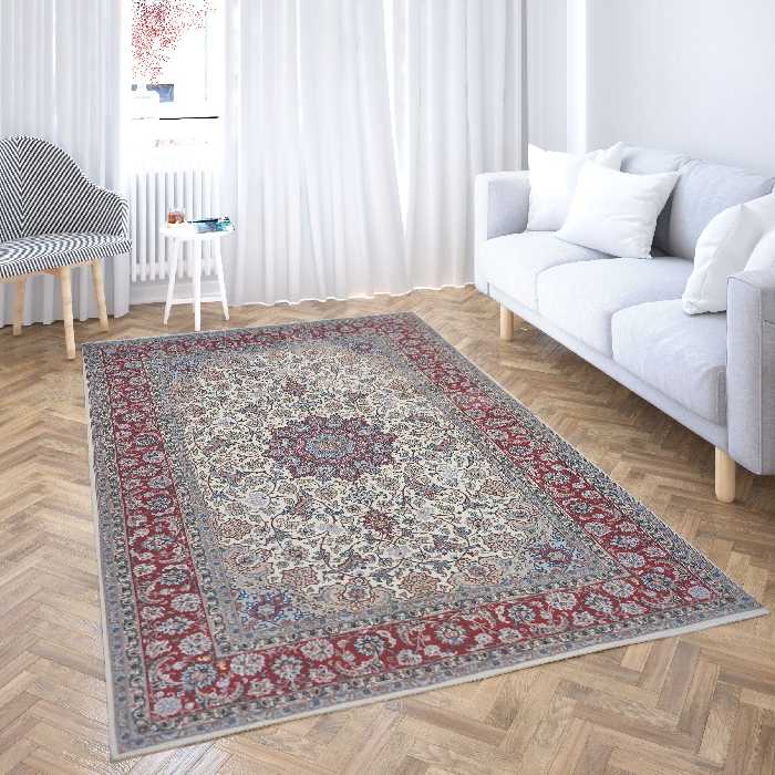 فرش دستبافت سه و نیم متری طرح لچک و ترنج جهان کد CS_0016