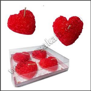 شمع طرح قلب 4 عددی