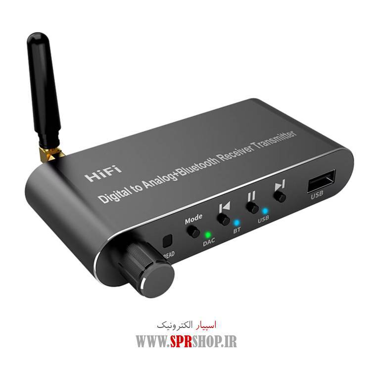 مبدل گیرنده فرستنده بلوتوث، تبدیل دیجیتال به آنالوگ و پخش USB طراحی 4 در 1 مدل A05