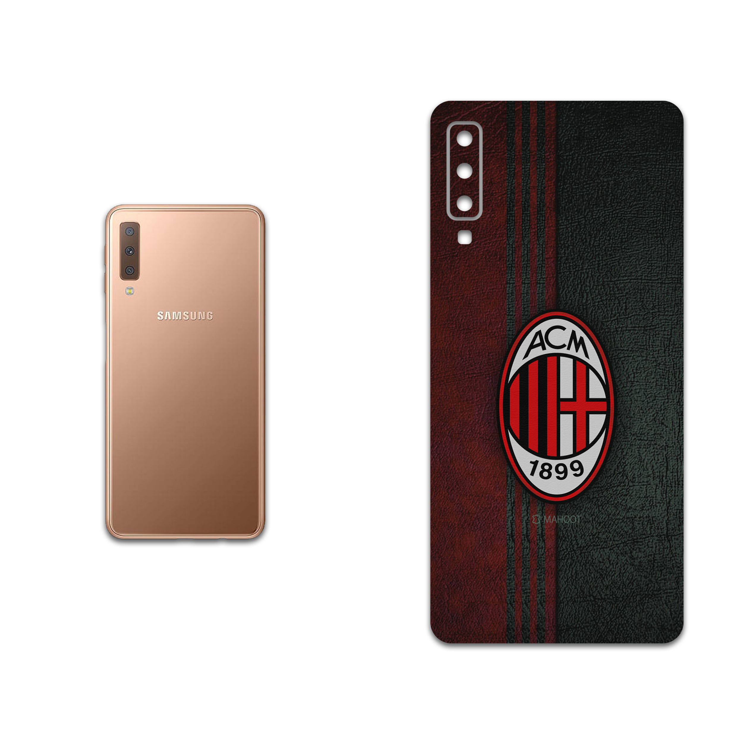برچسب پوششی ماهوت مدل AC-Milan-FC مناسب برای گوشی موبایل سامسونگ Galaxy A7 2018