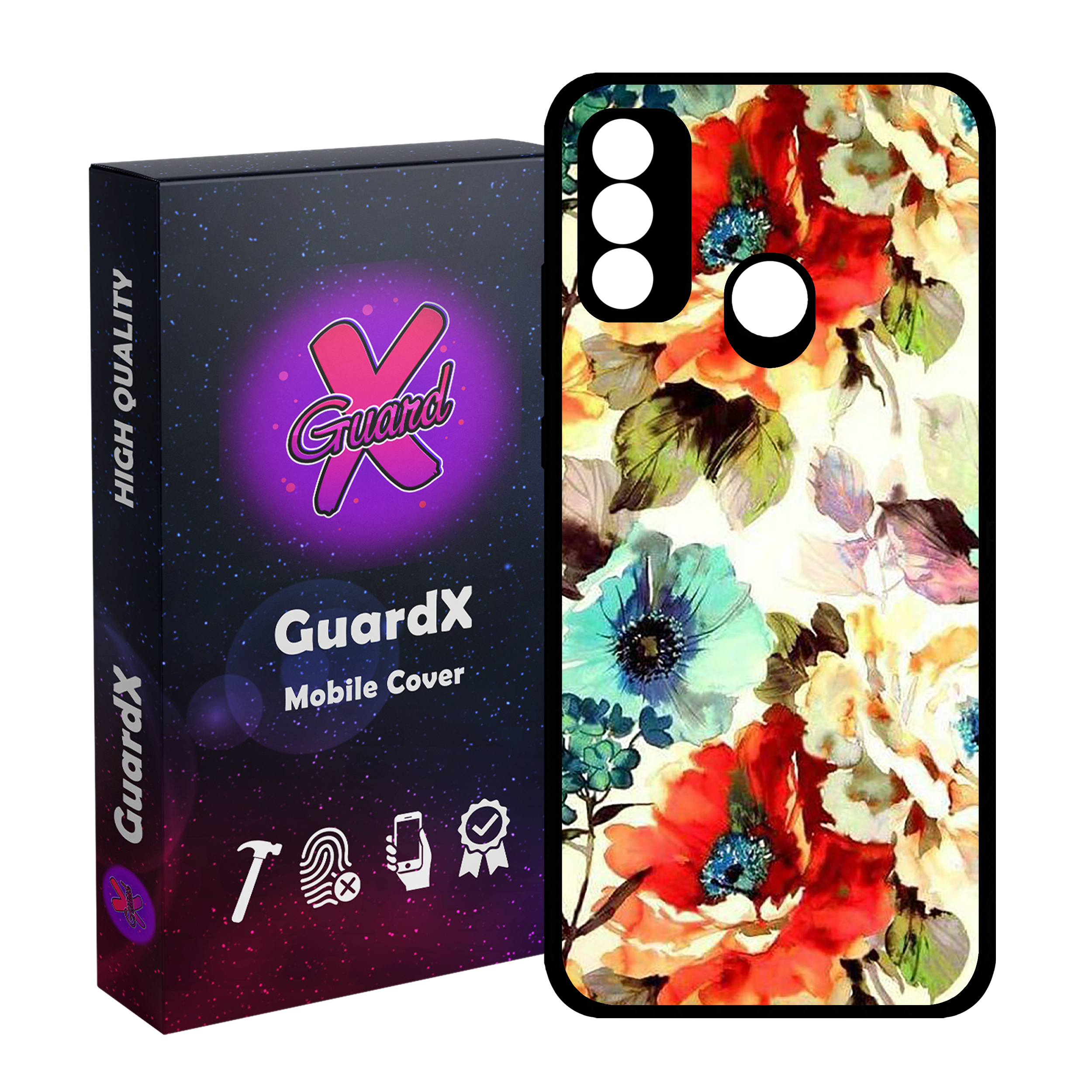 کاور گارد ایکس طرح گل مدل Glass10405 مناسب برای گوشی موبایل هوآوی P Smart 2020