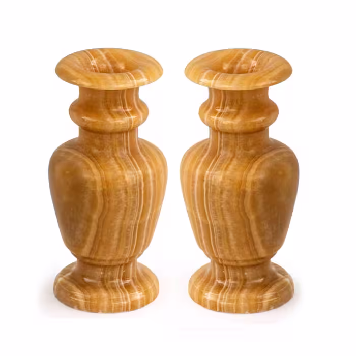 گلدان دکوری مدل سنگ مرمر کد Onyx -126 مجموعه 2 عددی