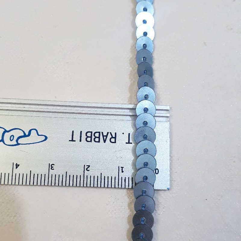 نوار پولکی آبی روشن برای تزیین لباس(قیمت براب یک  متره)