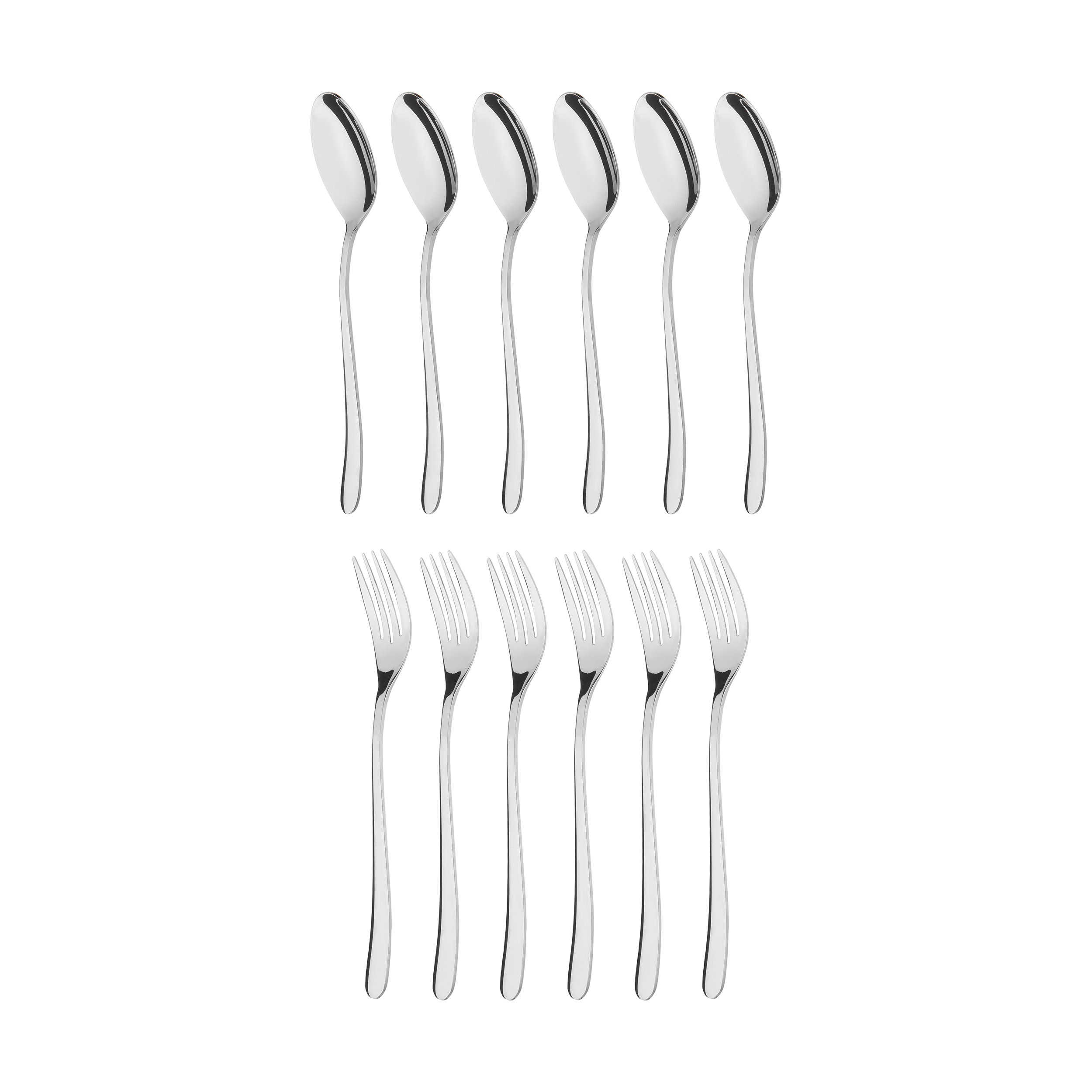 قاشق و چنگال 12 پارچه ام جی اس مدل DF008