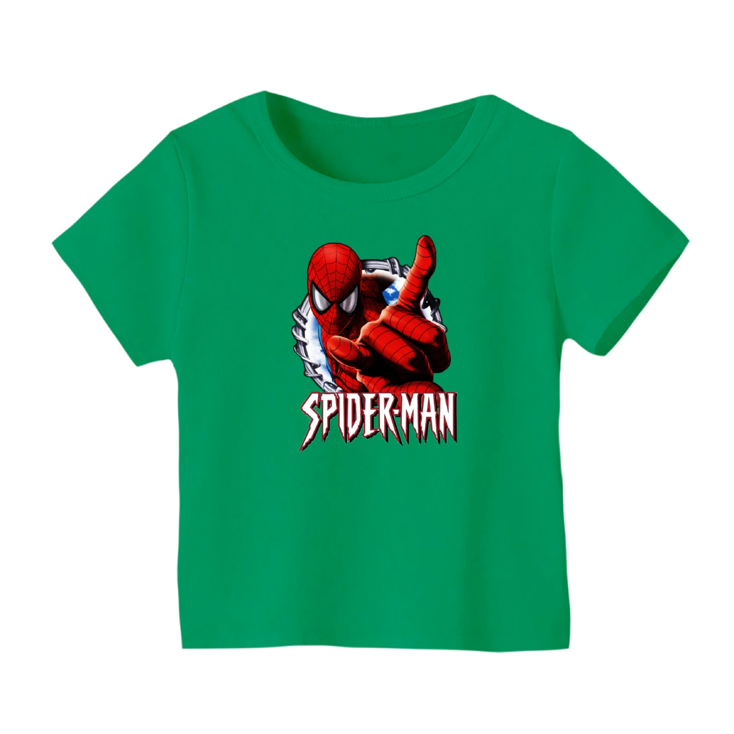 تی شرت آستین کوتاه بچگانه مدل مرد عنکبوتی کد‌ 12 رنگ سبز