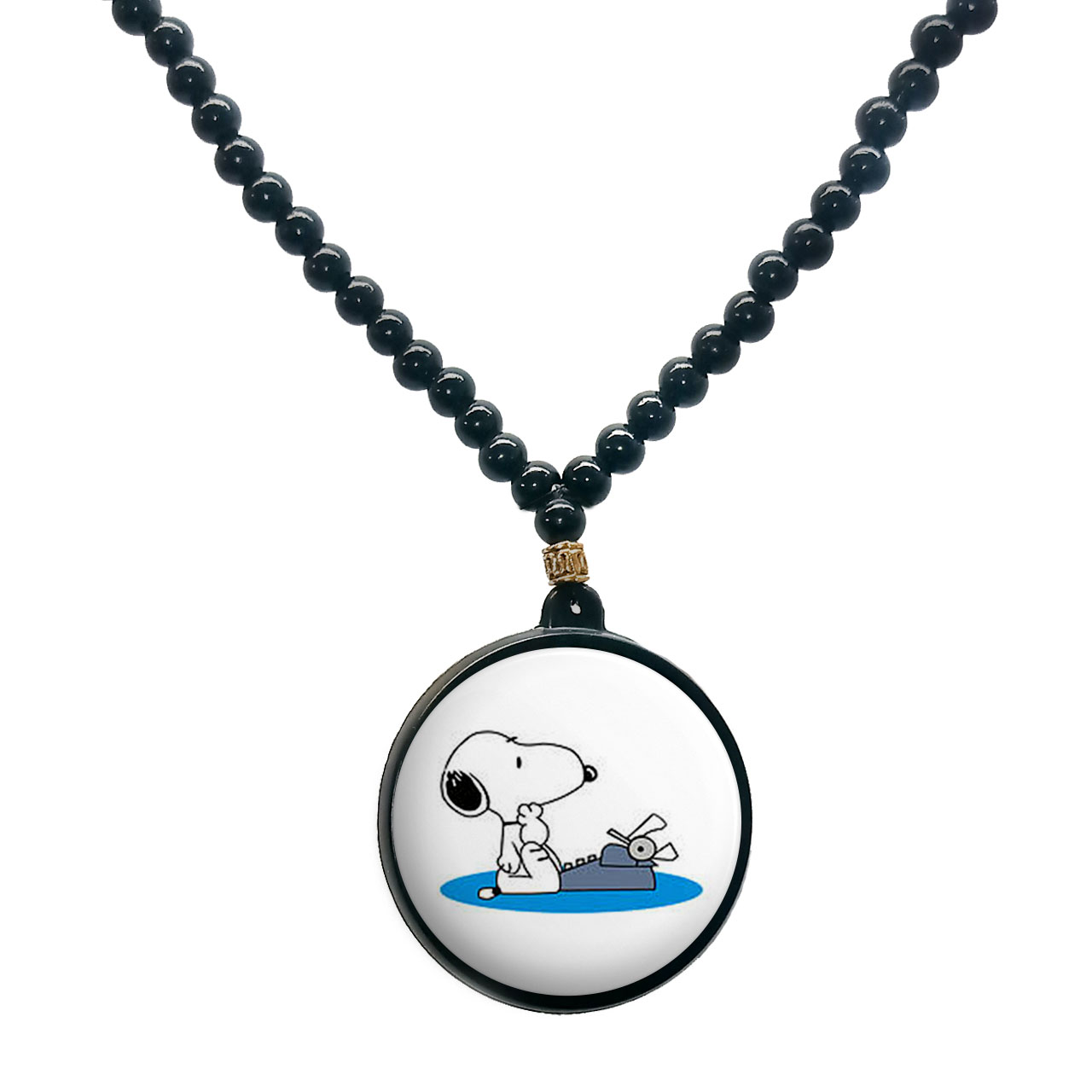 گردنبند پرمانه طرح اسنوپی کد pmd.14589 مدل دو طرفه