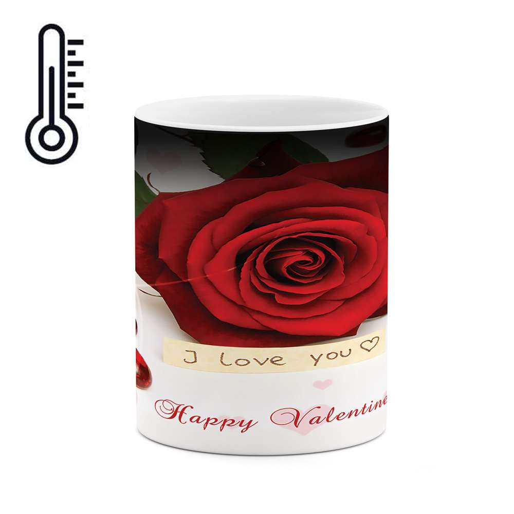 ماگ حرارتی طرح گل رز مدل mgh03175