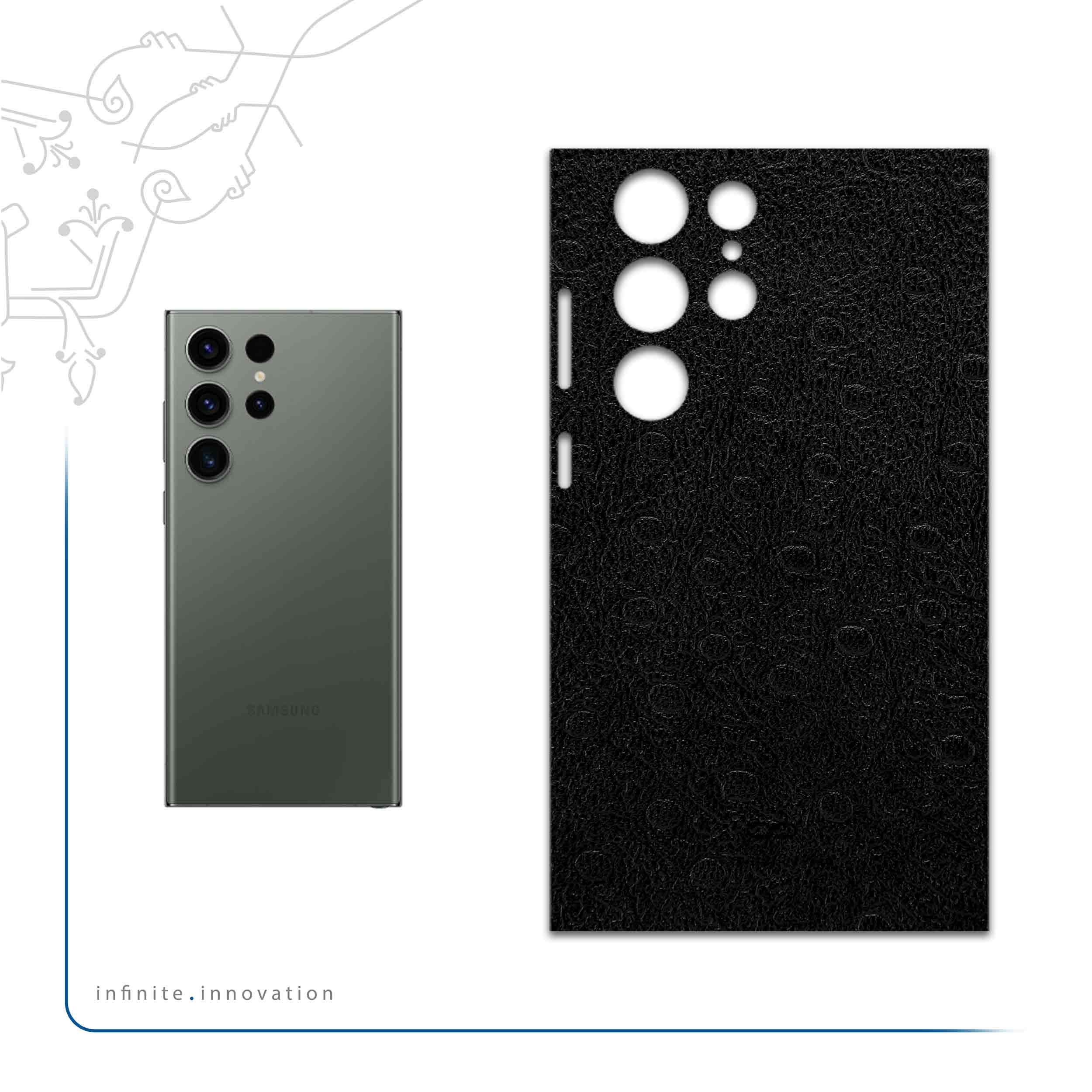 برچسب پوششی ماهوت مدل Ostrich-Leather مناسب برای گوشی موبایل سامسونگ Galaxy S23 Ultra