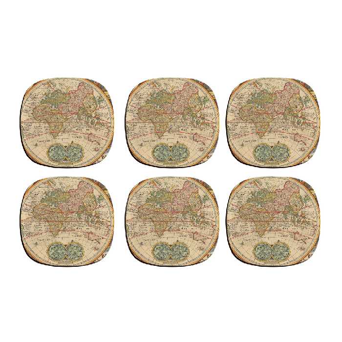 زیر لیوانی ترمه طراحان ایده مدل نقشه قدیمی کد cfp024 بسته 6 عددی