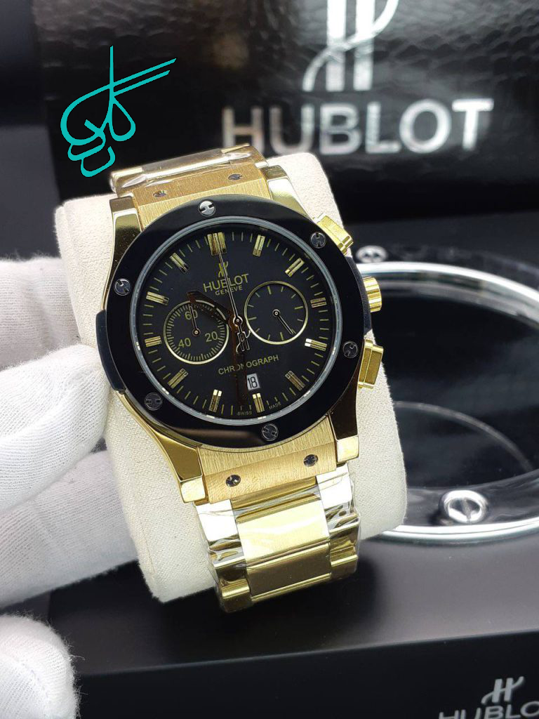 خرید ساعت مردانه هابلوت کرنوگرافی رنگ ثابت بند رابر کیفیت عالی کد 1917228 - ردگل