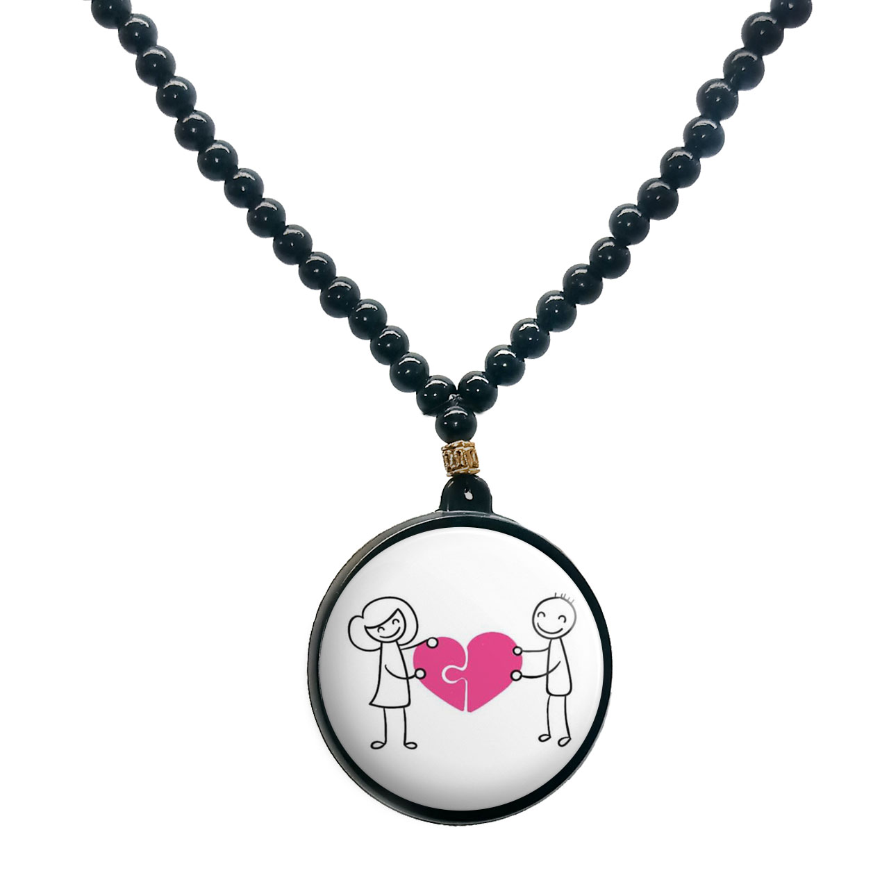 گردنبند پرمانه طرح عاشقانه کد pmd.1157 مدل دو طرفه