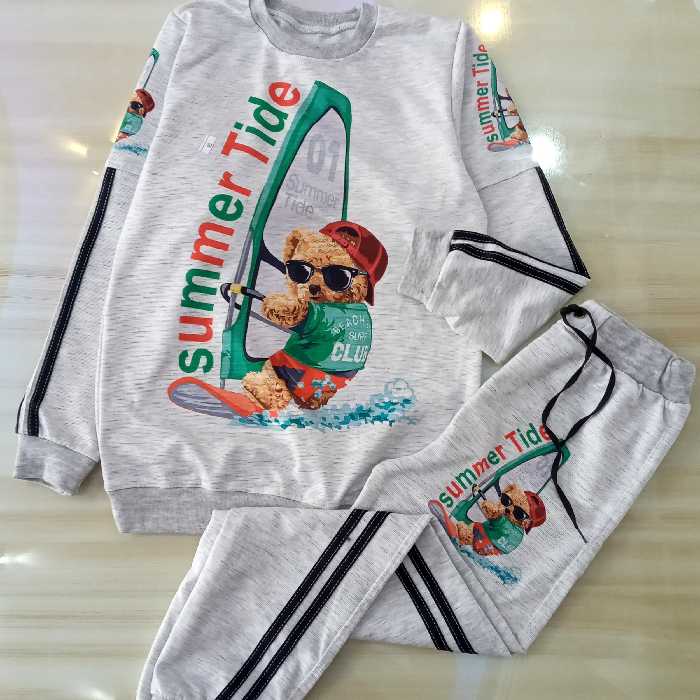 بلوز شلوار  اسپرت تدی جنس ملانژ  با کیفیت مناسب 9سال  تا 16 سال سایز 60 و 65 قیمت عالی