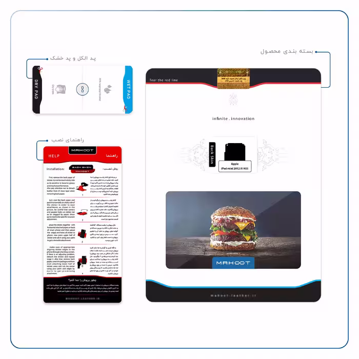 برچسب پوششی ماهوت مدل Hamburger مناسب برای تبلت اپل iPad mini 2012 A1455
