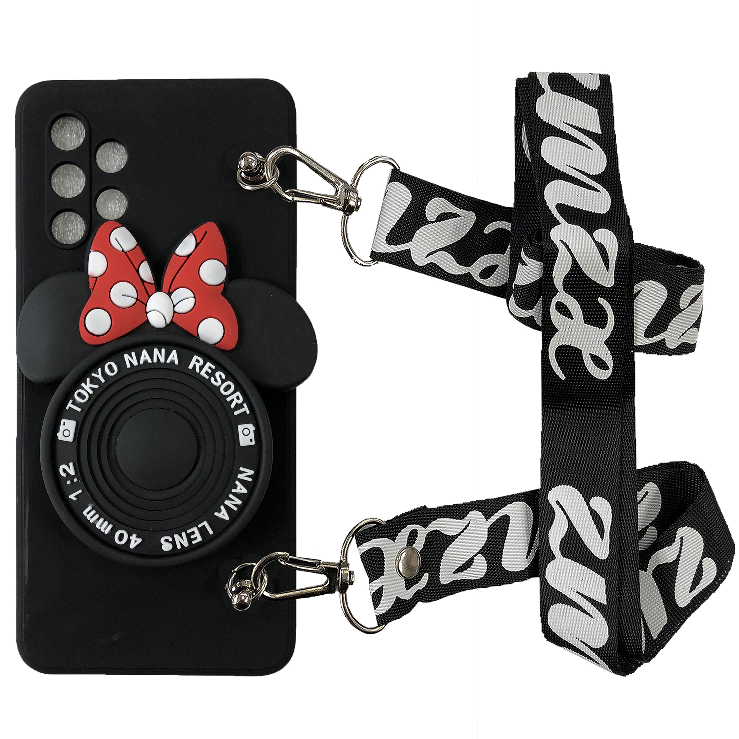 کاور طرح مینی ماوس مدل A32 مناسب برای گوشی موبایل سامسونگ Galaxy A32 4G به همراه پایه نگهدارنده و بند