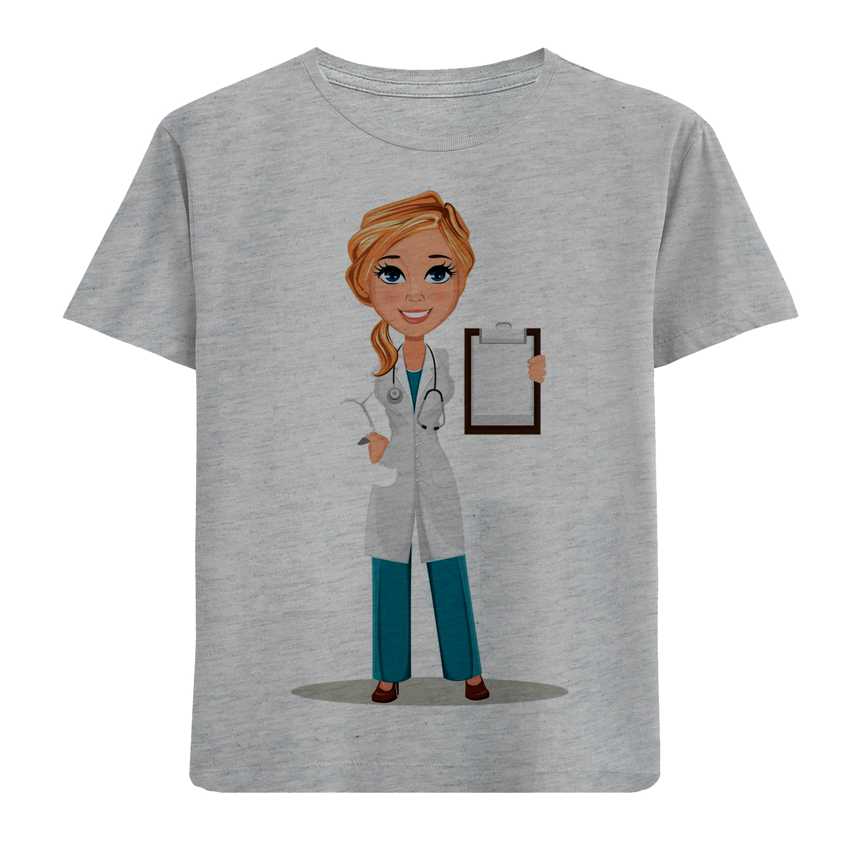 تی شرت آستین کوتاه بچگانه مدل خانم دکتر M39