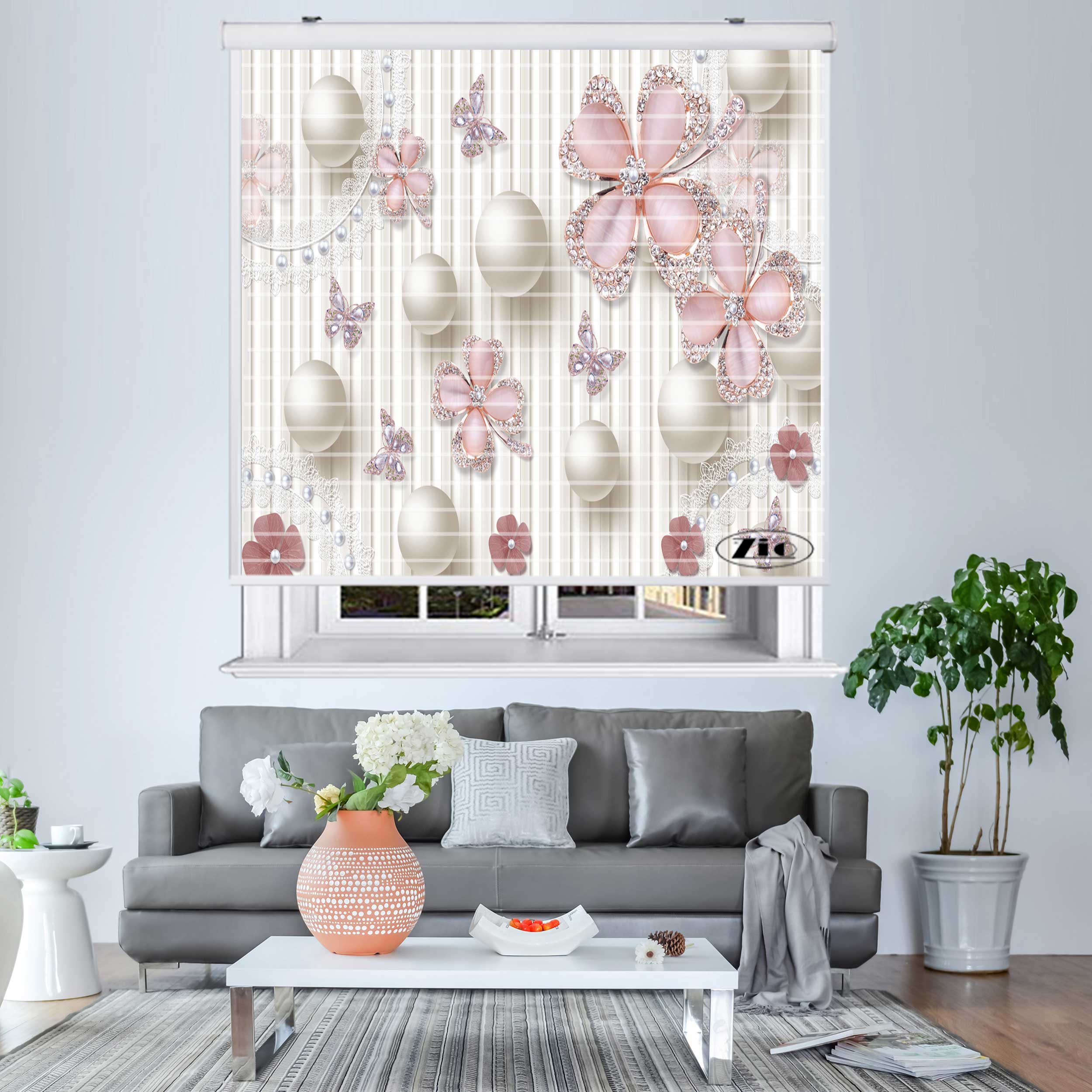 پرده زبرا زیو مدل 3D1116 سایز 150x150 سانتی متر