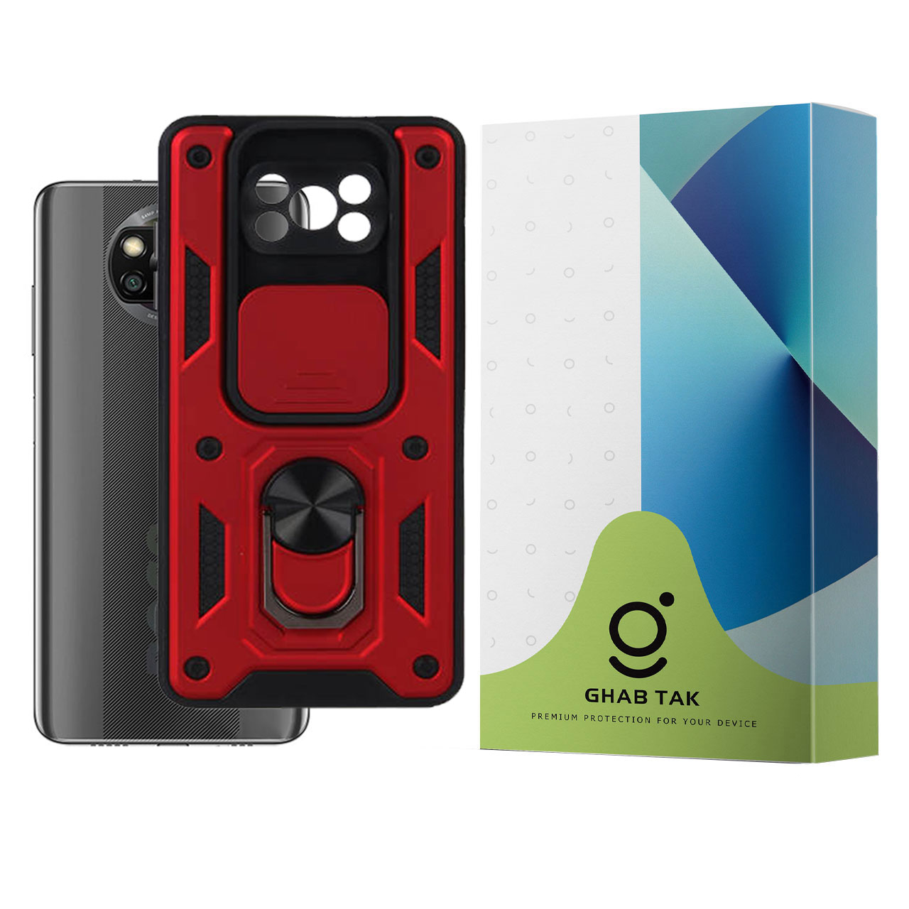 کاور قاب تک مدل استندی کد Guard-08 مناسب برای گوشی موبایل شیائومی Poco X3 