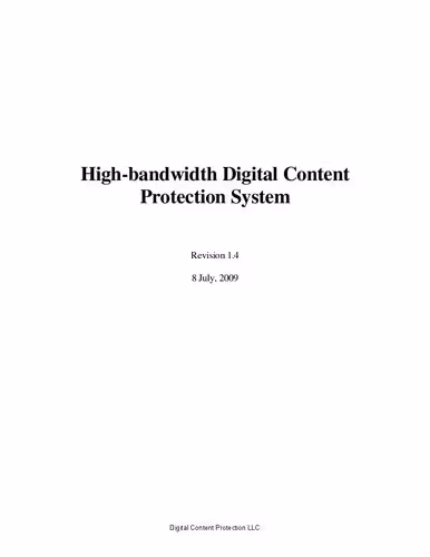 خرید و دانلود نسخه کامل کتاب HDCP Specification Revision 1.4: High-bandwidth Digital Content Protection System
