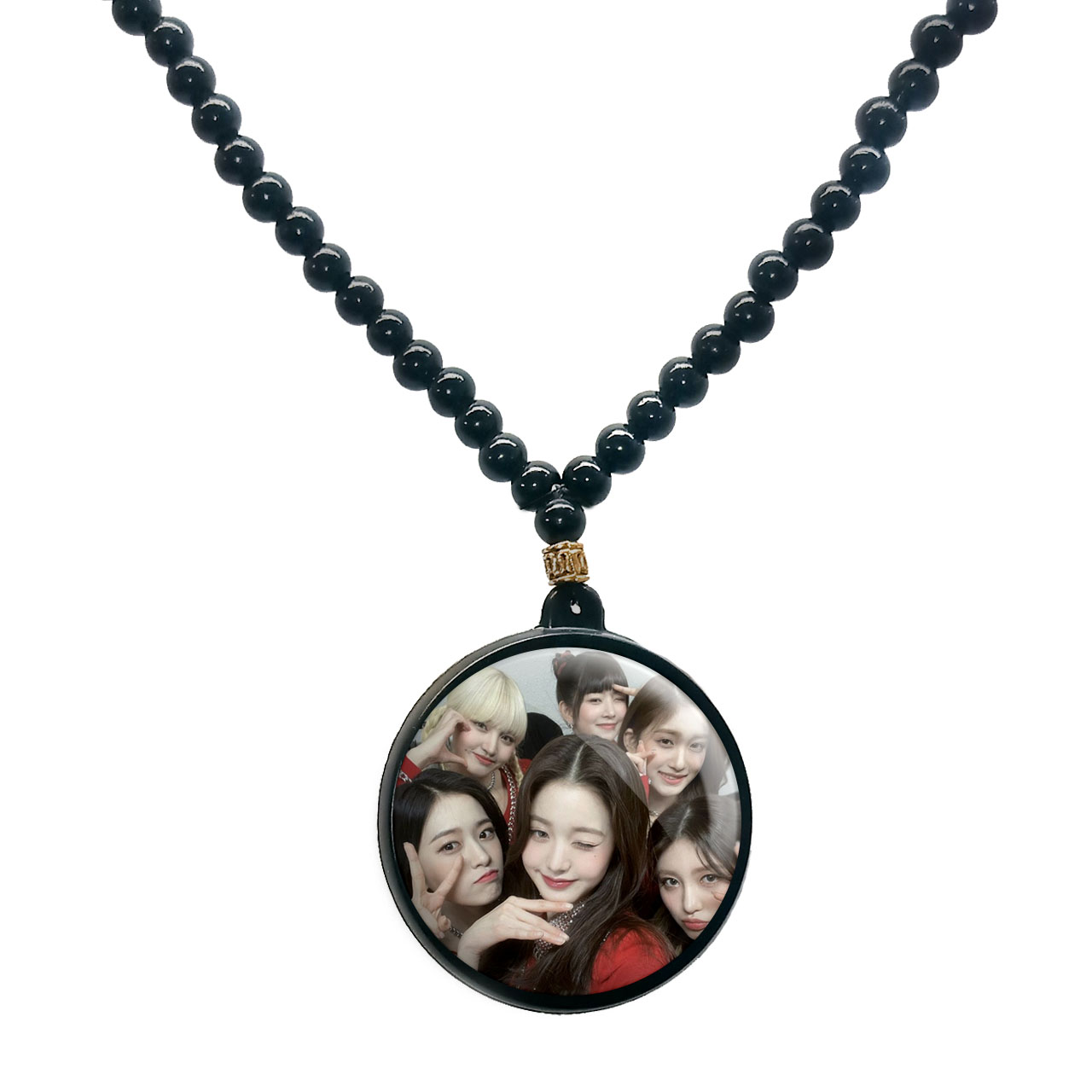 گردنبند پرمانه طرح بلک پینک کد pmd.17821 مدل دو طرفه