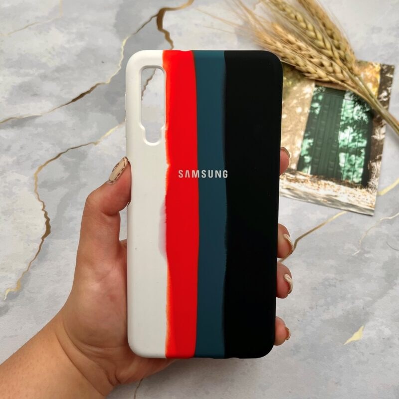 قاب گوشی Galaxy A7 2018  سیلیکونی رنگین کمانی کد 59499