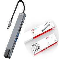 هاب تایپ سی 8 پورت ایکس او XO HUB003 USB-C Adapter 8 in 1 Type C input 80-0592