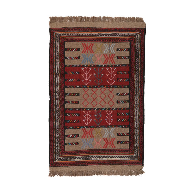 گلیم دستبافت دو متری مدل سفره کردی کد 4010941