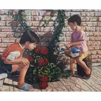 تابلو نقاشی رنگ روغن مدل زندگی