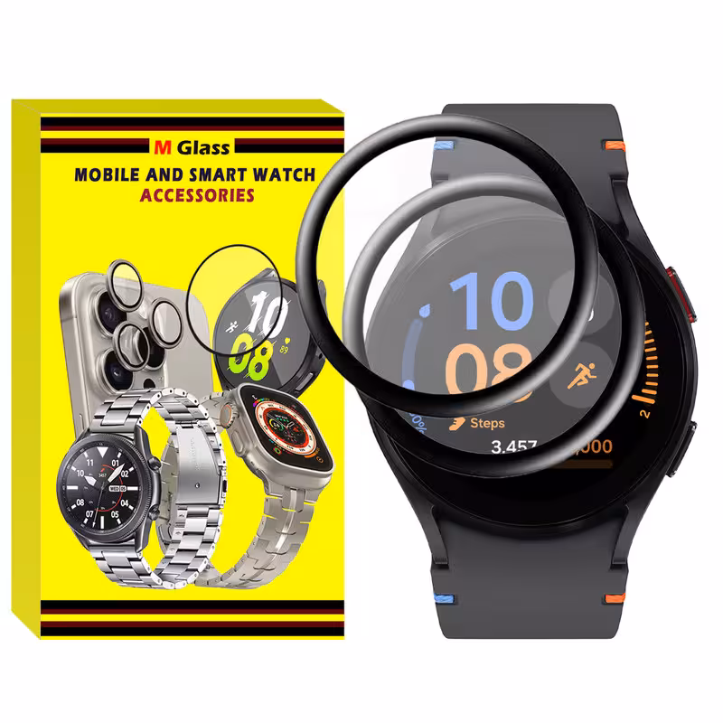 محافظ صفحه نمایش نانو ام‌گلس مدل Pmma-MG مناسب برای ساعت هوشمند سامسونگ Galaxy Watch FE بسته دو عددی | کالا برتری