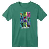 تی شرت آستین کوتاه بچگانه مدل ماینکرفت کد 21 رنگ سبز سدری