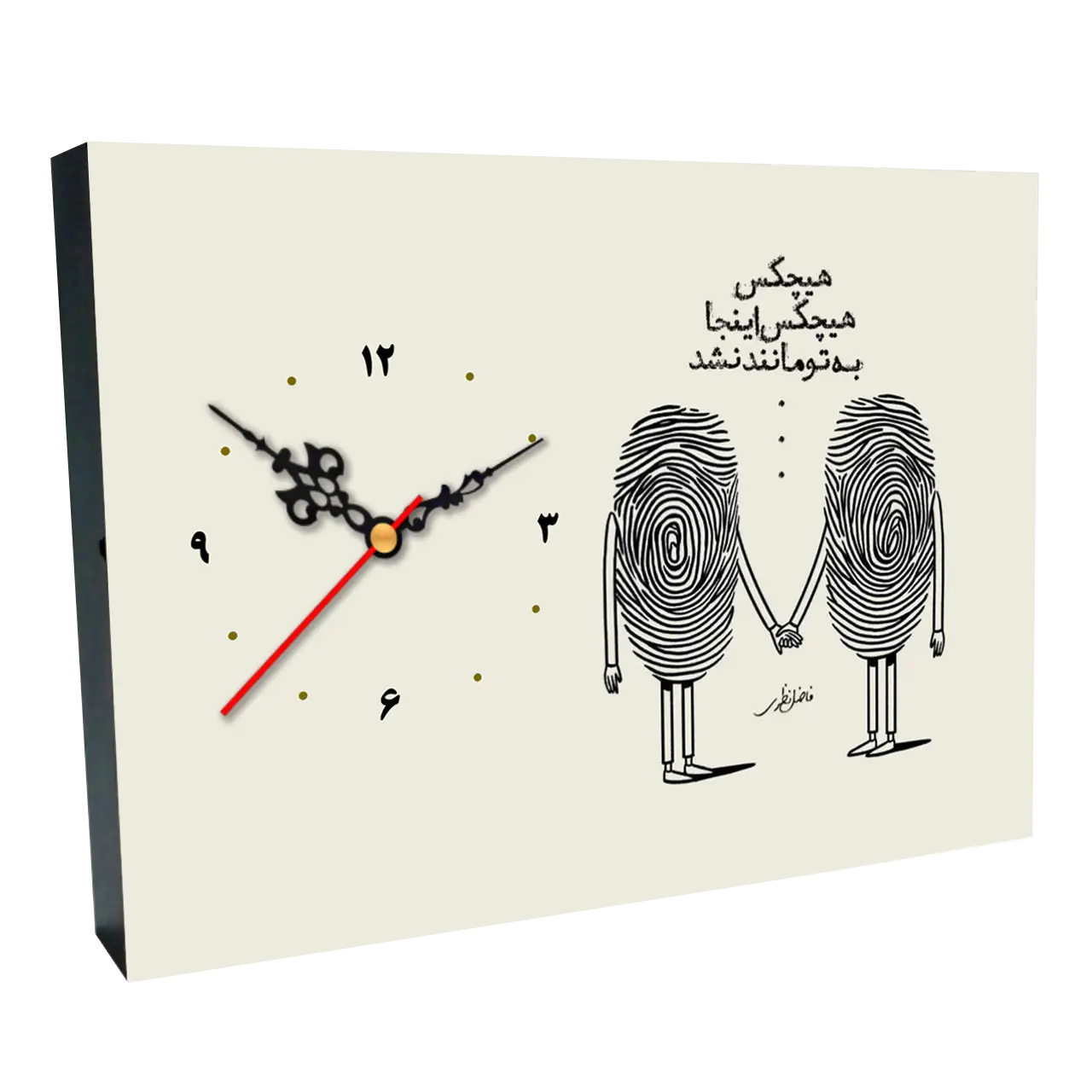 ساعت رومیزی تایپوگرافی فارسی طرح J 8