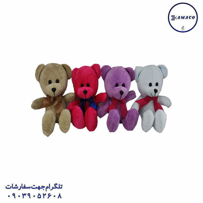 **عروسک خرس ایستاده پاپیون دار آبی 1