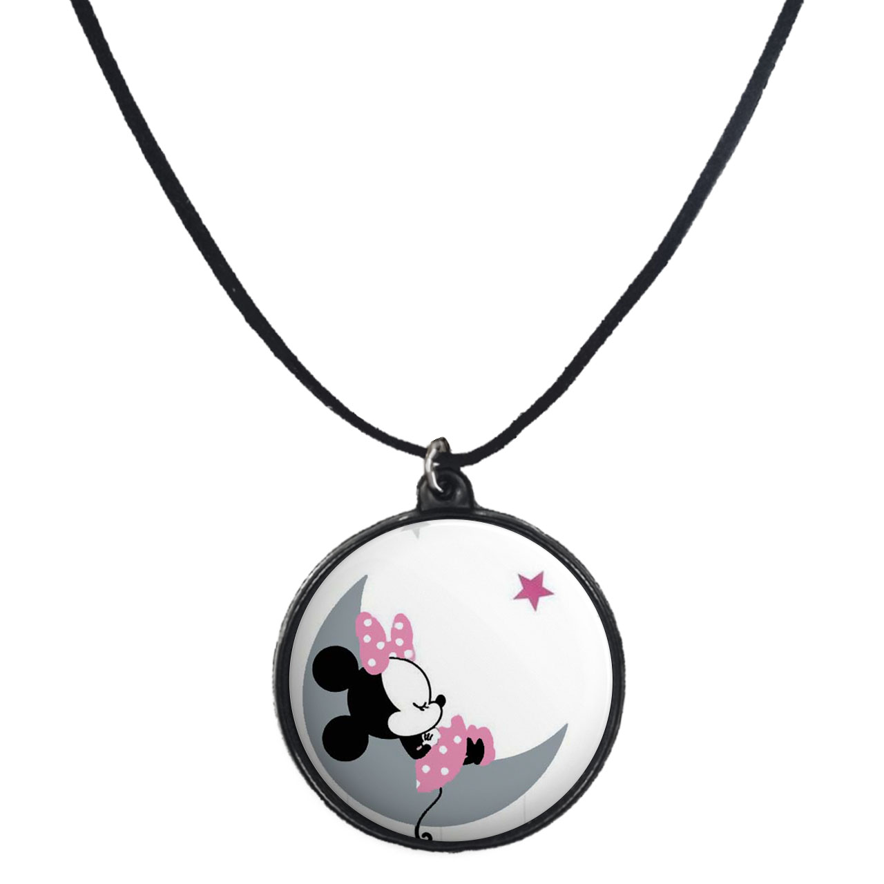 گردنبند پرمانه طرح میکی موس کد pmb.12826 مدل دو طرفه