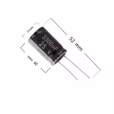 خازن الکترولیت 3300 میکرو فاراد کد 00038 بسته 5 عددی